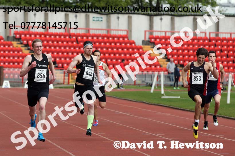 Mens senior 400 metres, North Eastern Champs, Gateshead Stadium. Photo: David T. Hewitson/Sports for All Pics